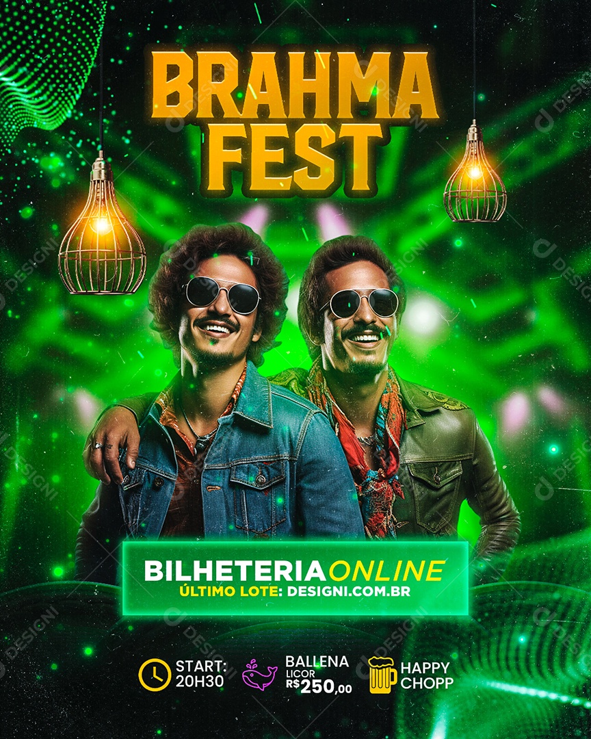 Flyer Brahma Fest Social Media PSD Editável