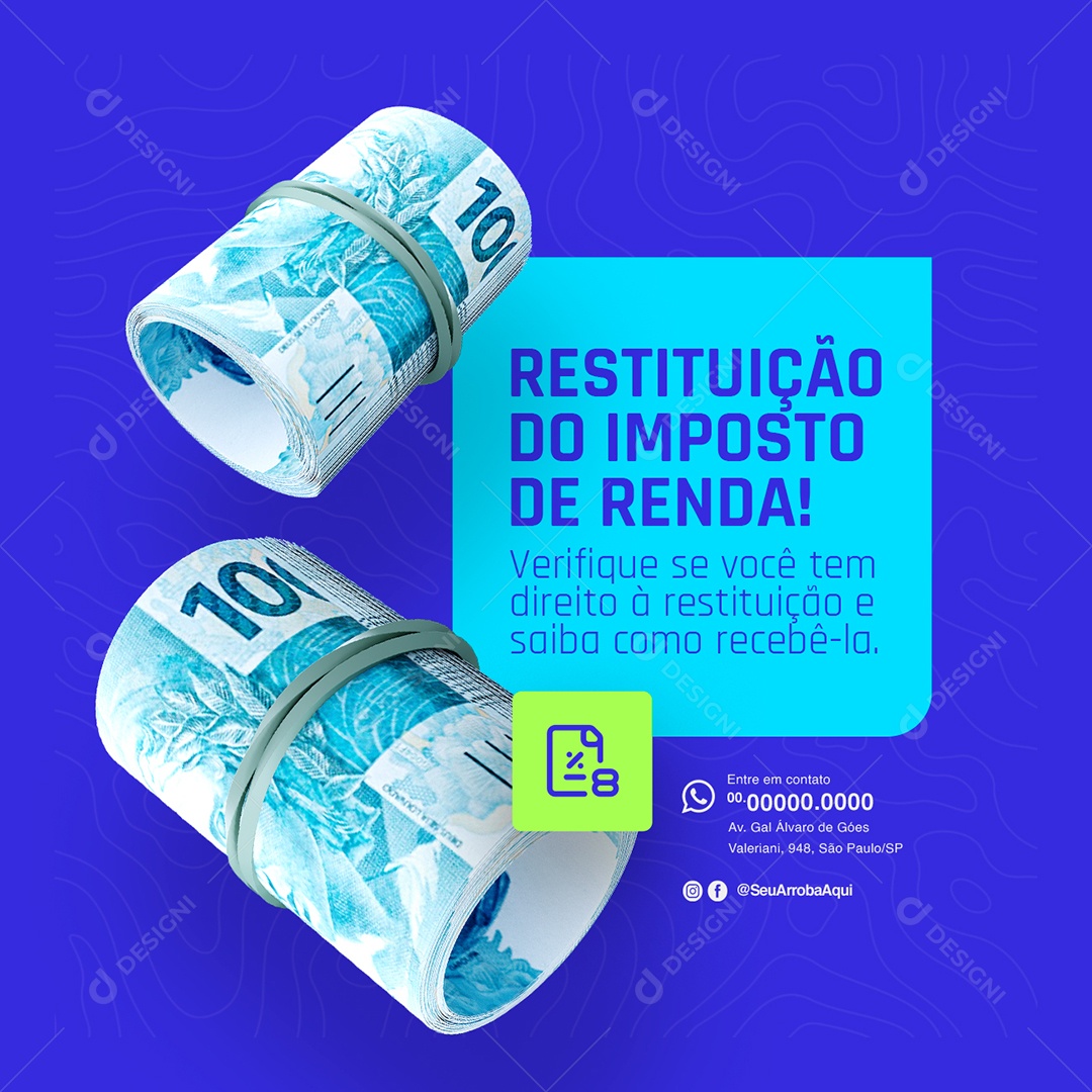 Contabilidade Restituição de Imposto de Renda Social Media PSD Editável