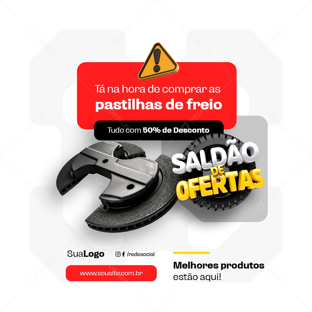 Acessórios de Carro Saldão de Ofertas Pastilhas de Freio Social Media PSD Editável