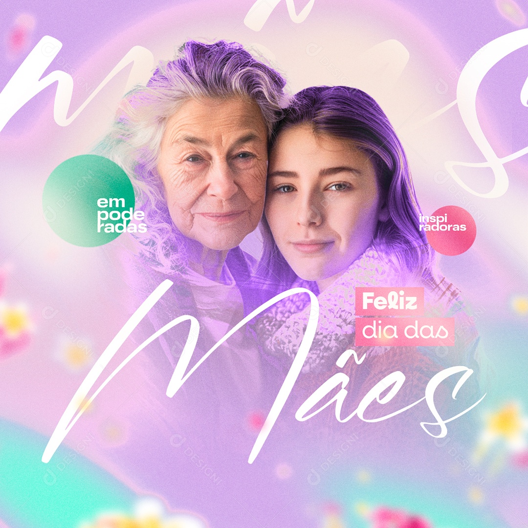 Happy Mother's Day May 12th Empowered Inspirational Social Media PSD Editable
