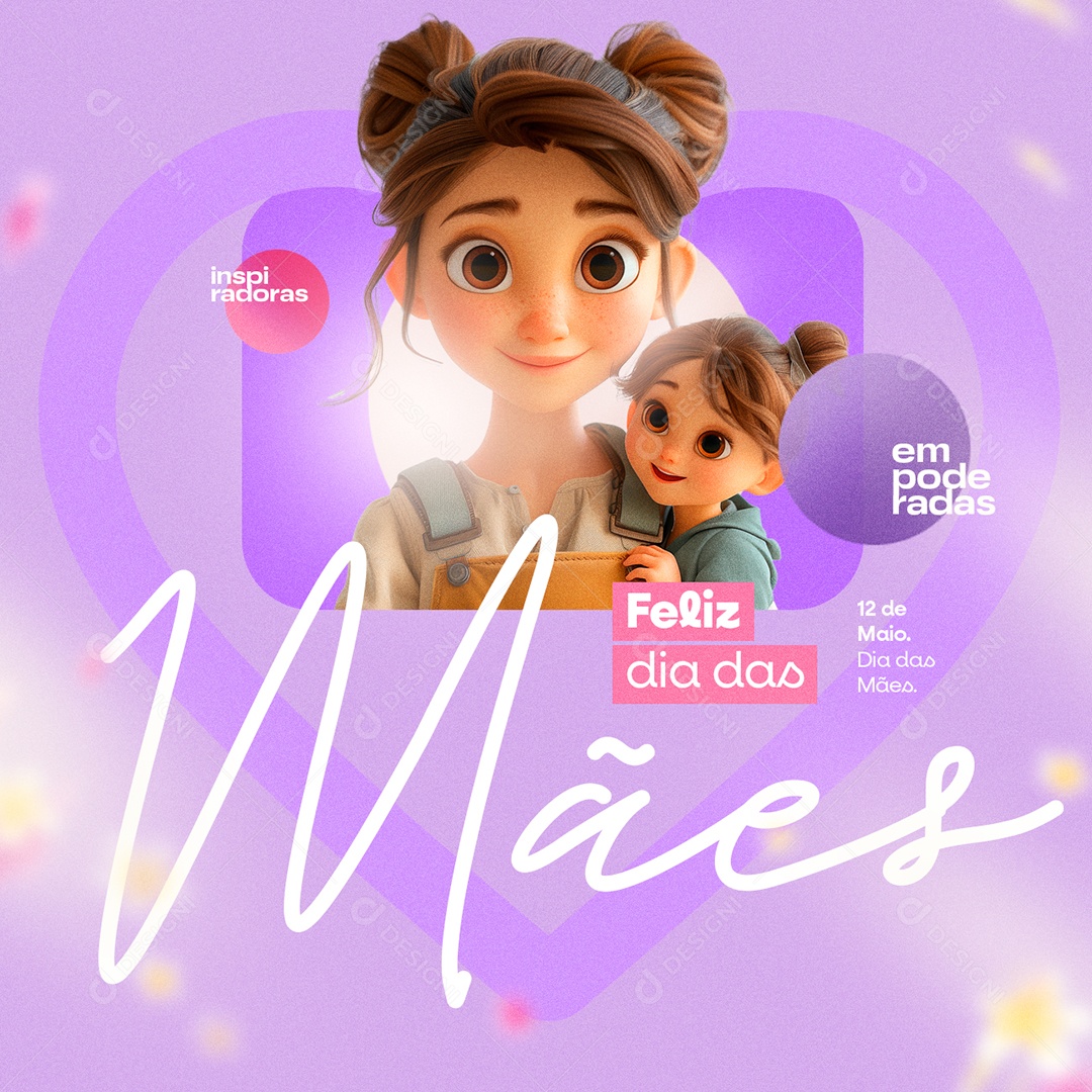 Social Media Happy Mother's Day May 12th Empowered Inspirational PSD Editable