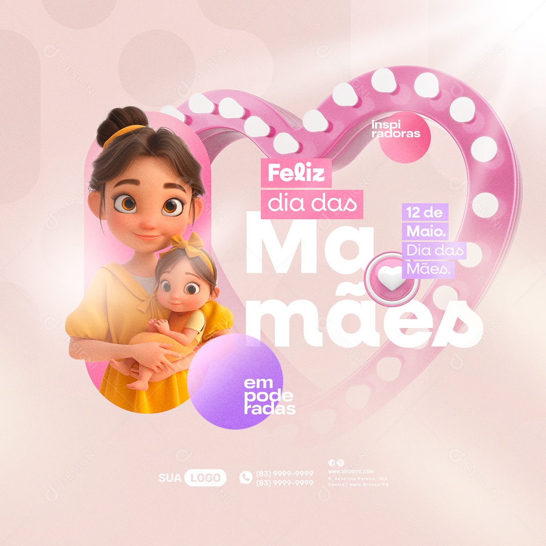 Social Media Happy Mother's Day May 12th Inspirational Empowered PSD Editable