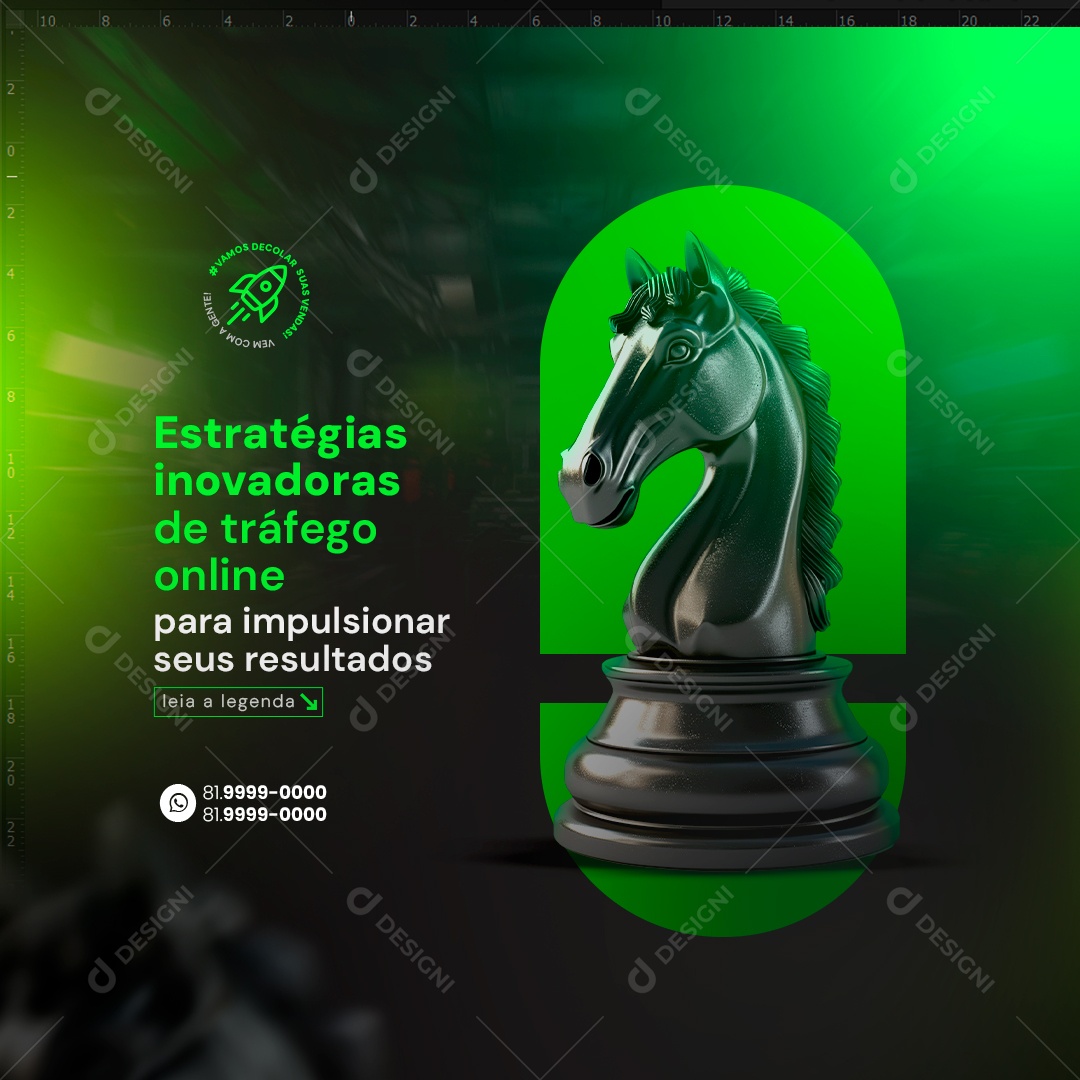 Estratégia Inovadoras de Tráfego Online para Impulsionar seus Resultados Social Media PSD Editável