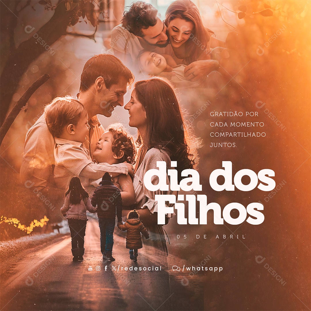 Dia dos Filhos 05 de Abril Celebrando a Alegria e o Orgulho Social Media PSD Editável