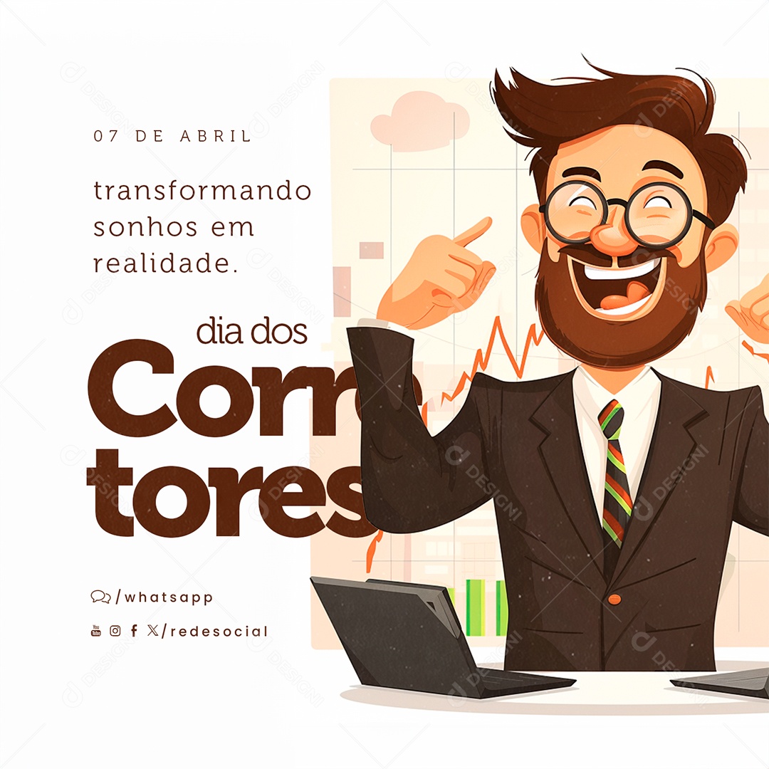 Dia dos Corretores 07 de Abril Social Media PSD Editável