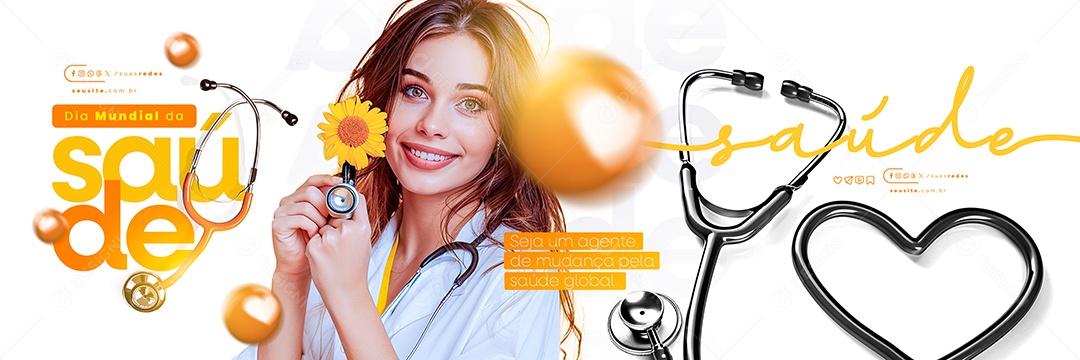 Social Media Carrossel Dia Mundial da Saúde 07 PSD Editável