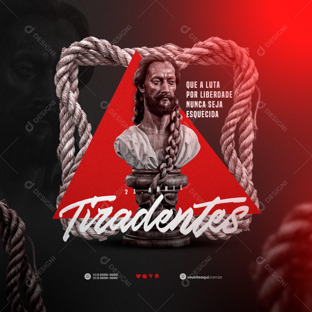 Dia de Tiradentes 21 de Abril Social Media PSD Editável
