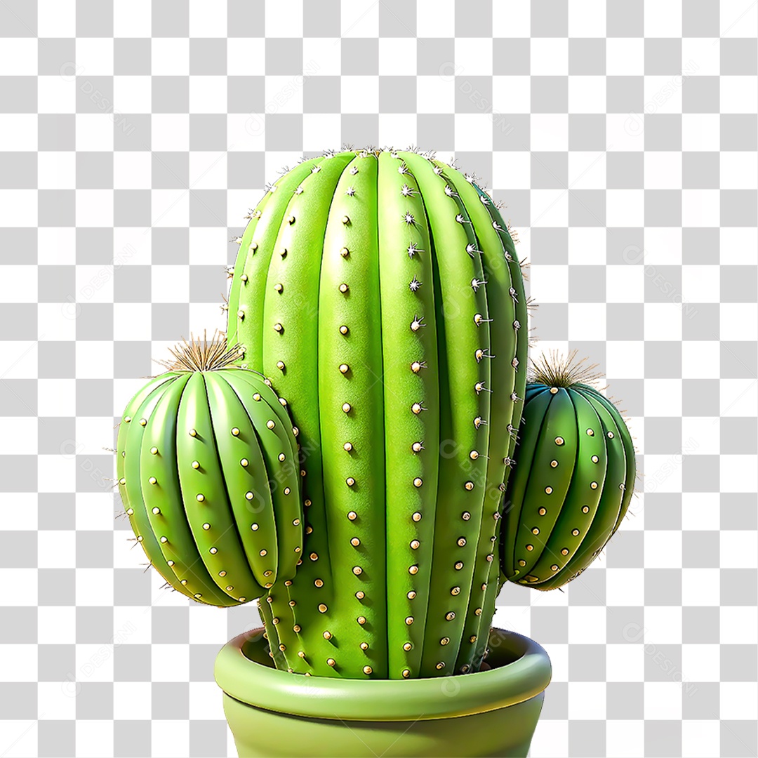 Cactos em Vaso PNG Transparente