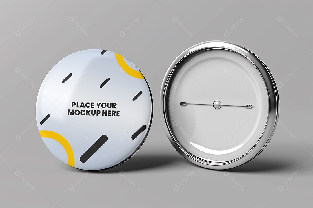 Mockup de Botão Emblema de Pin PSD Editável