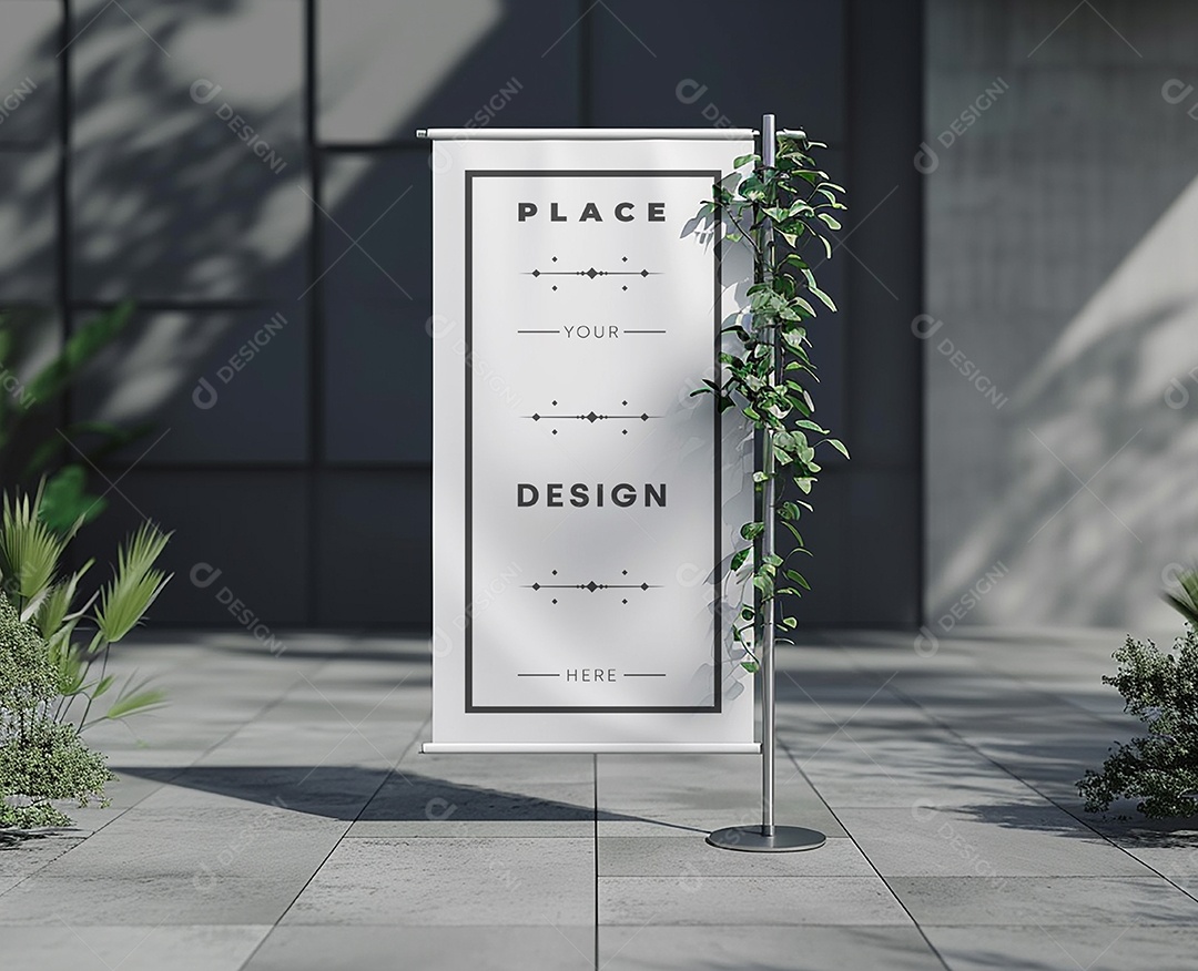 Mockup Placa de Rua PSD Editável