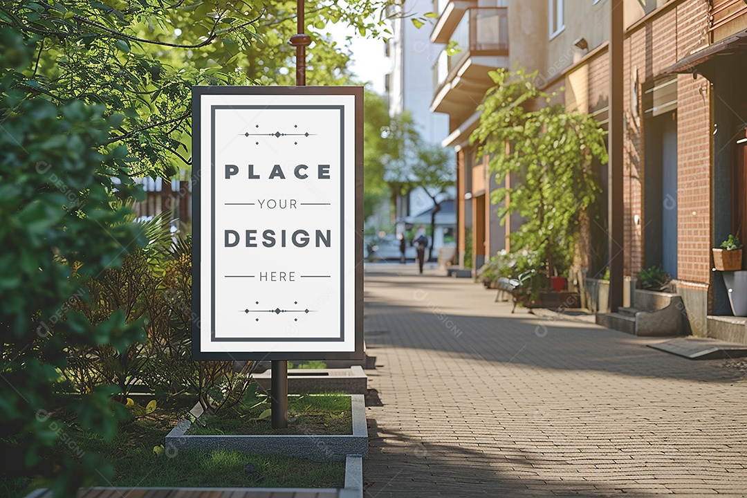 Mockup Placa de Rua PSD Editável