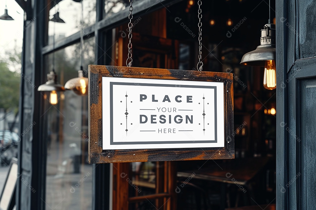 Mockup de Placa Fachada PSD Editável