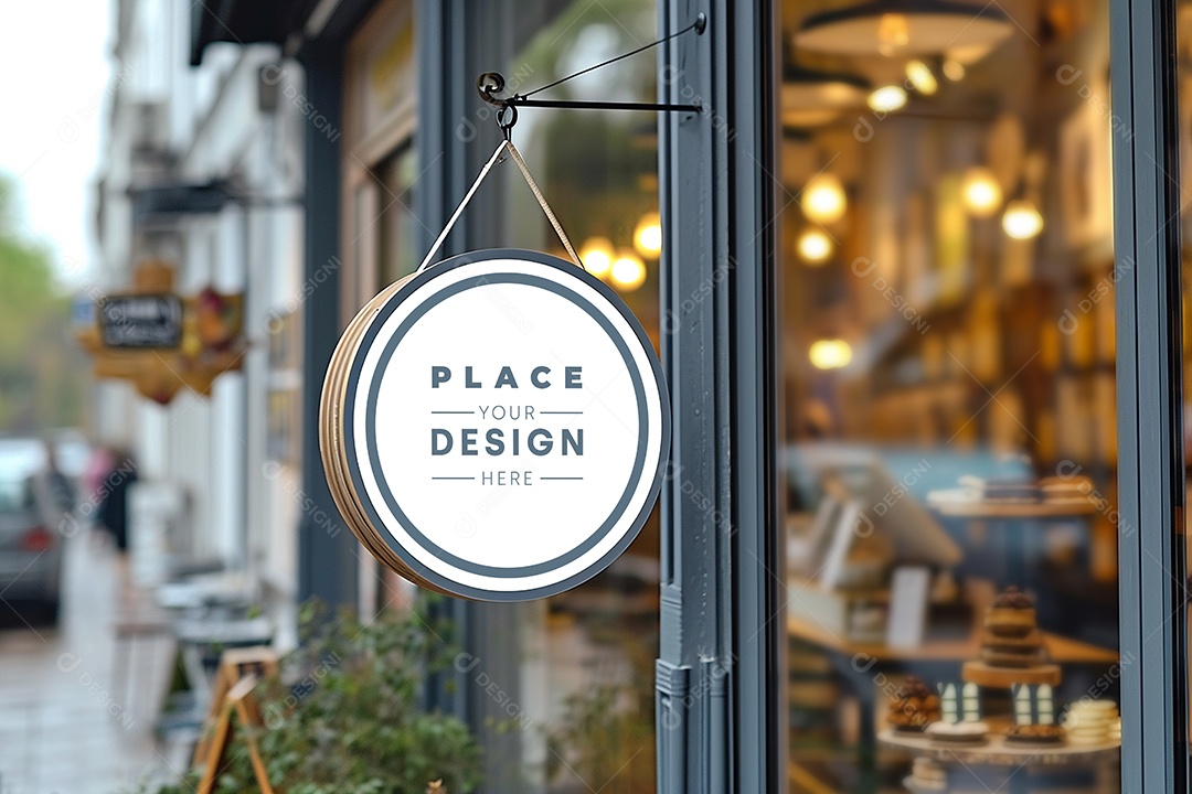 Mockup de Placa Fachada PSD Editável