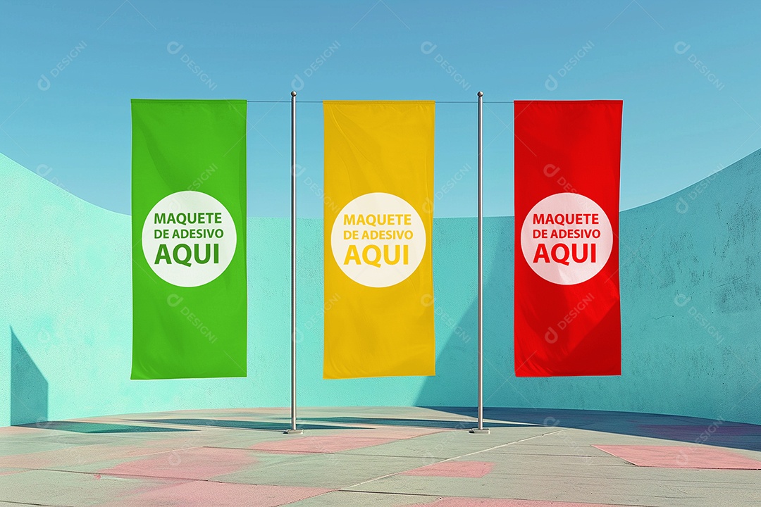 Maquete Mockup de Bandeira PSD Editável