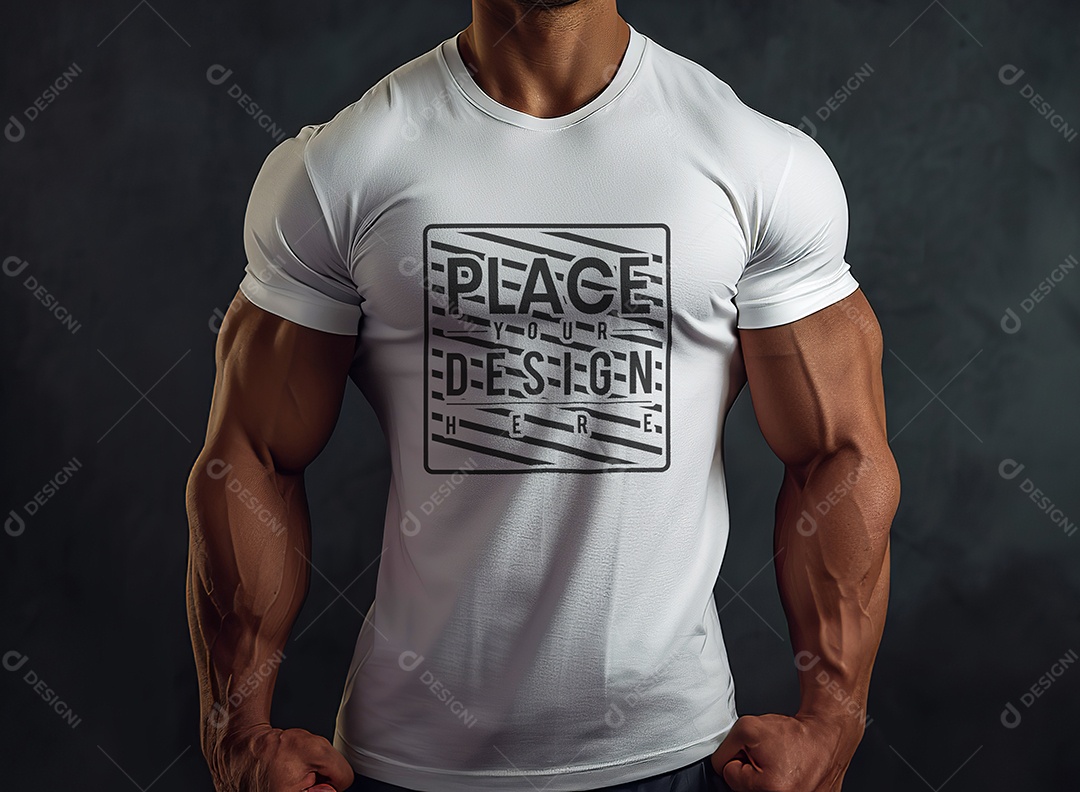 Mockup de Camisa Branca de Frente PSD Editável