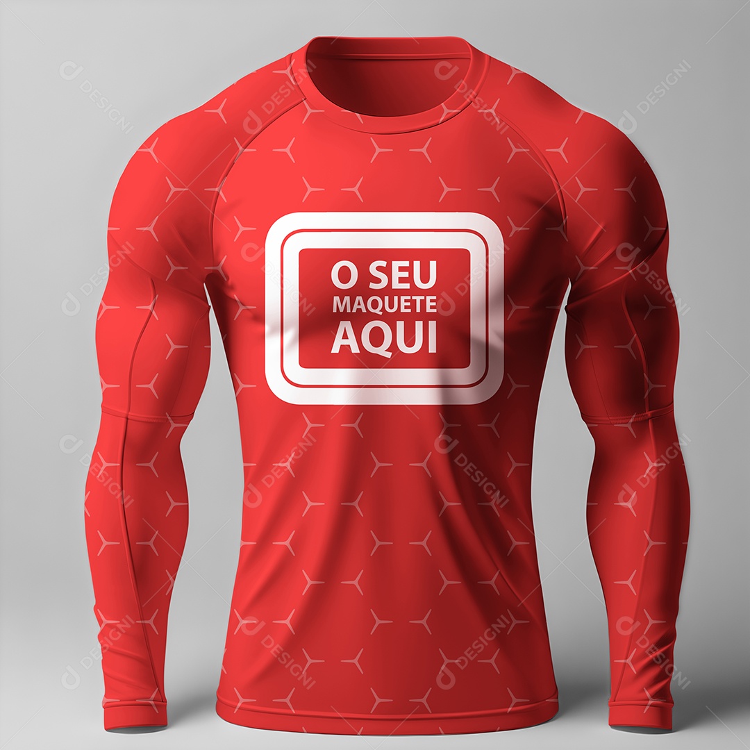 Mockup de Camisa de Compreensão Vermelha PSD Editável
