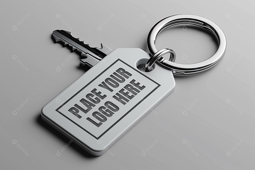 Mockup de Chave com Chaveiro PSD Editável