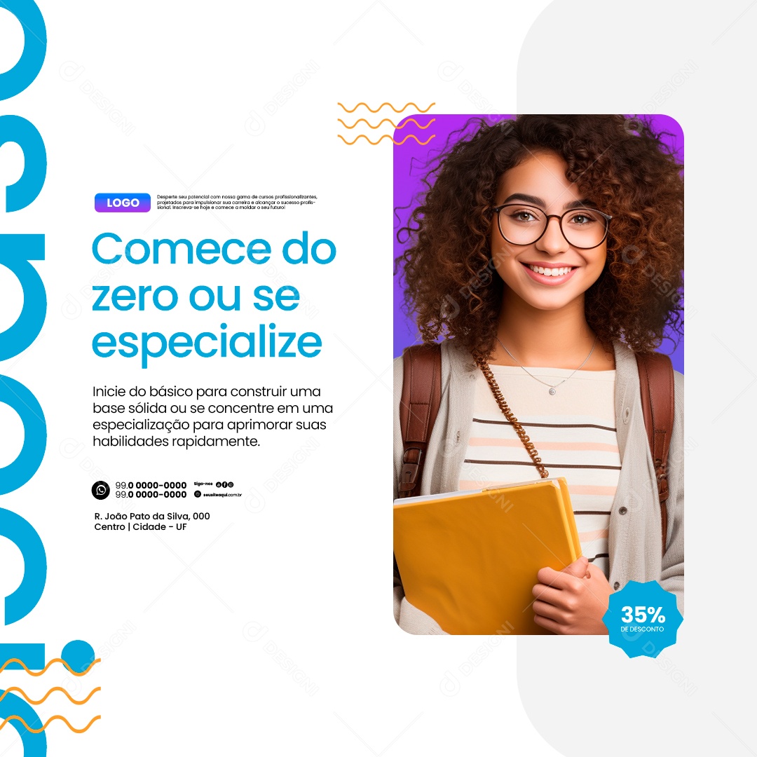 Cursos Comece do Zero ou se Especialize Social Media PSD Editável