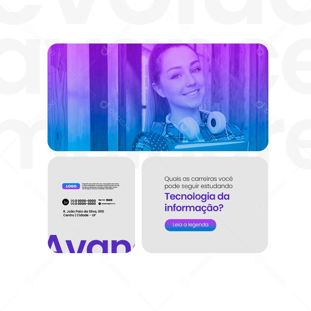 Cursos Tecnologia da Informação Social Media PSD Editável