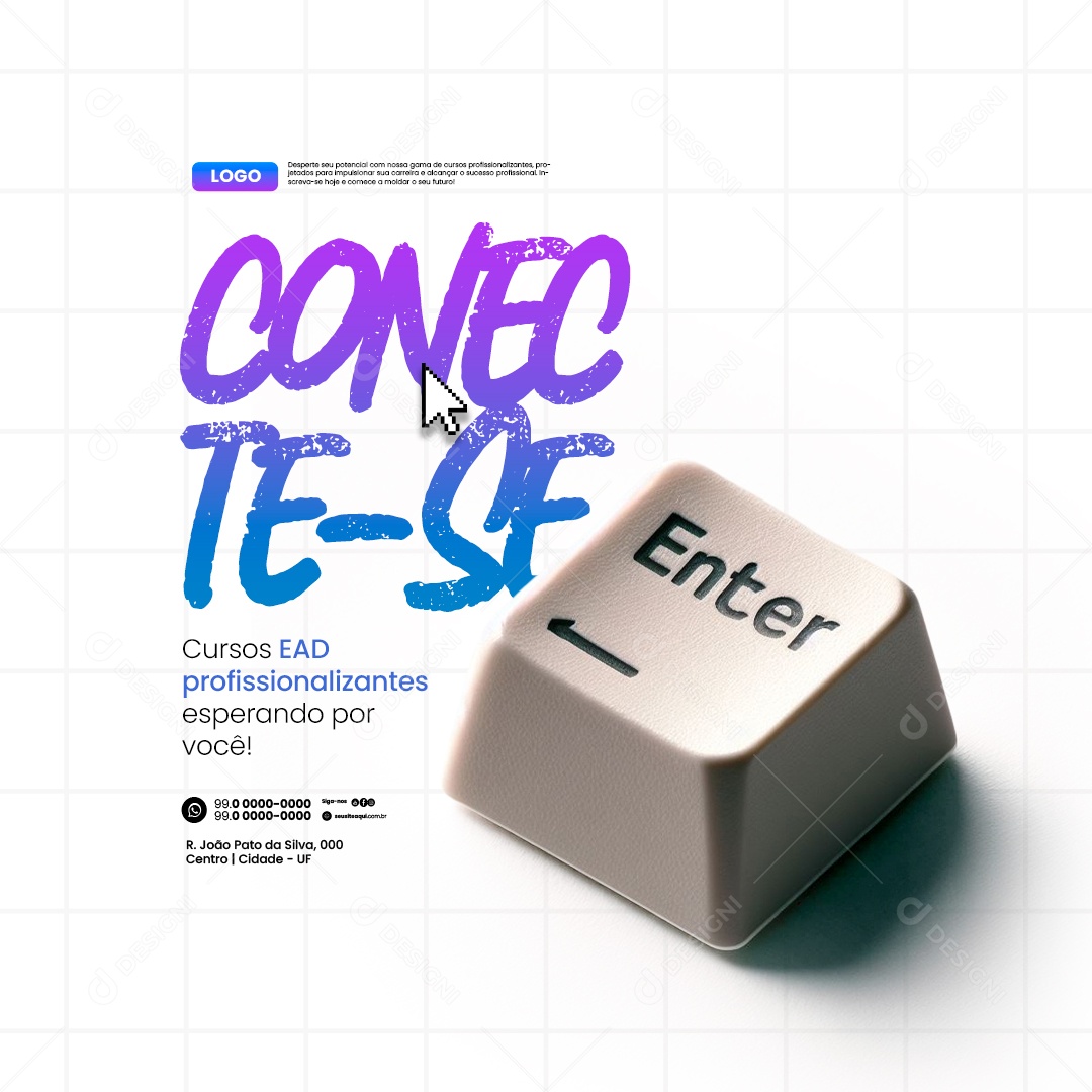 Cursos EAD Profissionalizantes Conecte Se Social Media PSD Editável