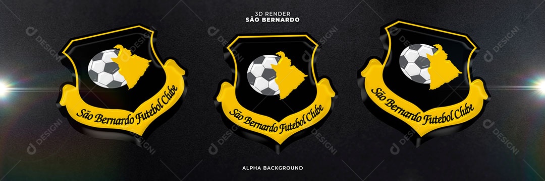 Emblema do São Bernardo Elemento 3D para Composição PSD