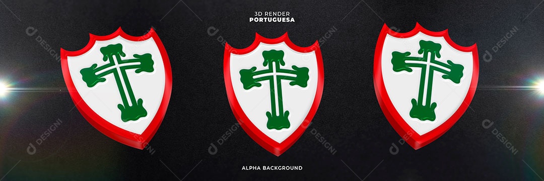 Emblema de Portuguesa Elemento 3D para Composição PSD