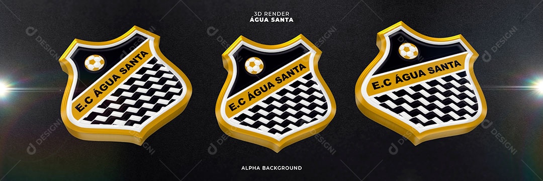 Emblema do E.C Água Santa Elemento 3D para Composição PSD