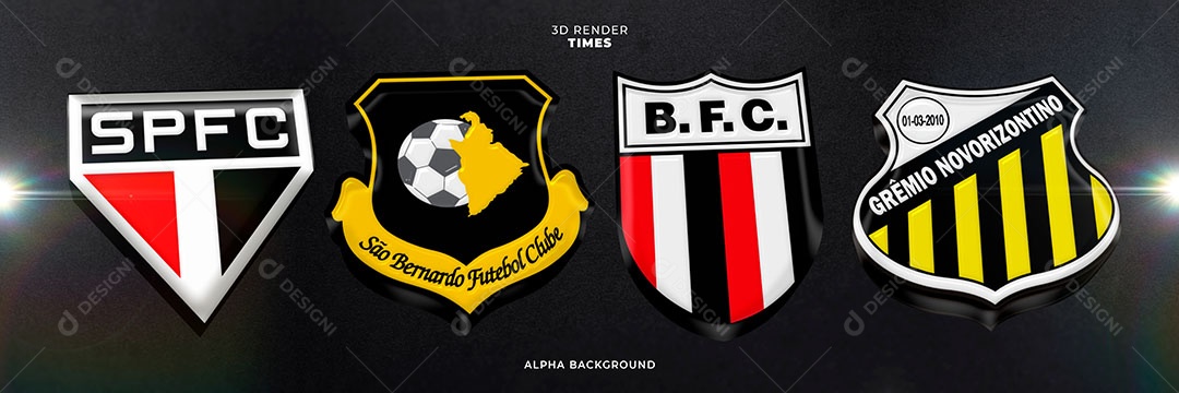 Emblema do SPFC BFC Elemento 3D para Composição PSD