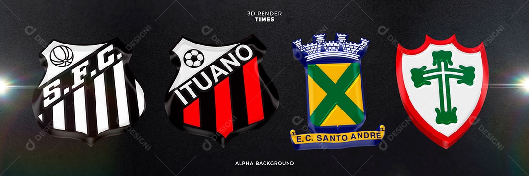 Emblema do SFC Ituano Santo André Elemento 3D para Composição PSD