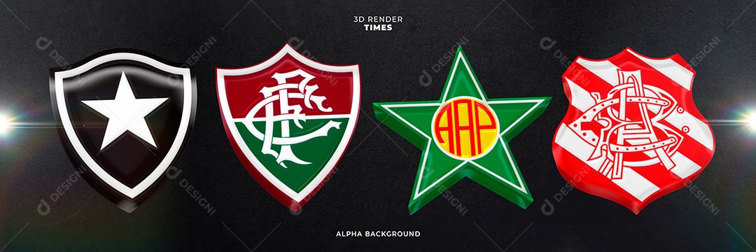 Emblema de Times Elemento 3D para Composição PSD