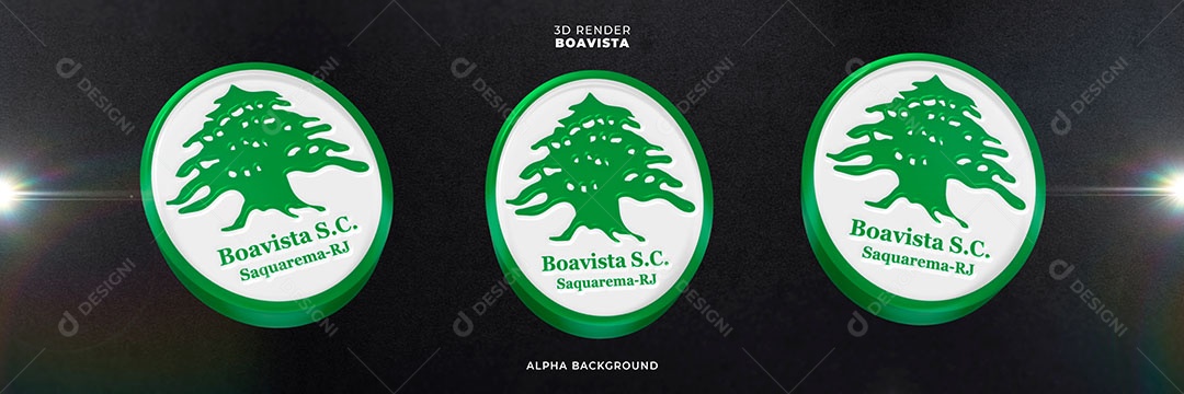Emblema de Boavista Elemento 3D para Composição PSD