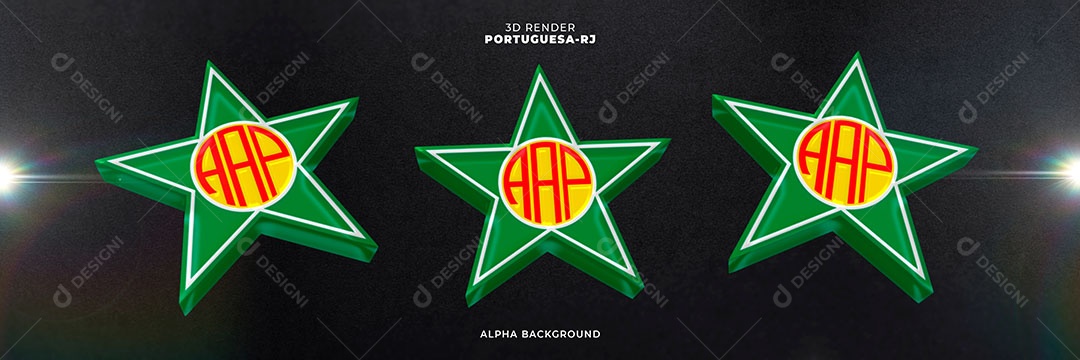 Emblema de Portuguesa RJ Elemento 3D para Composição PSD