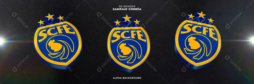Emblema de Sampaio Corréa Elemento 3D para Composição PSD
