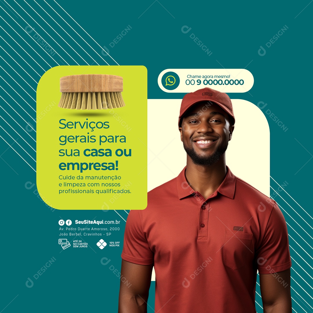 Serviços Gerais para sua Casa ou Empresa Social Media PSD Editável