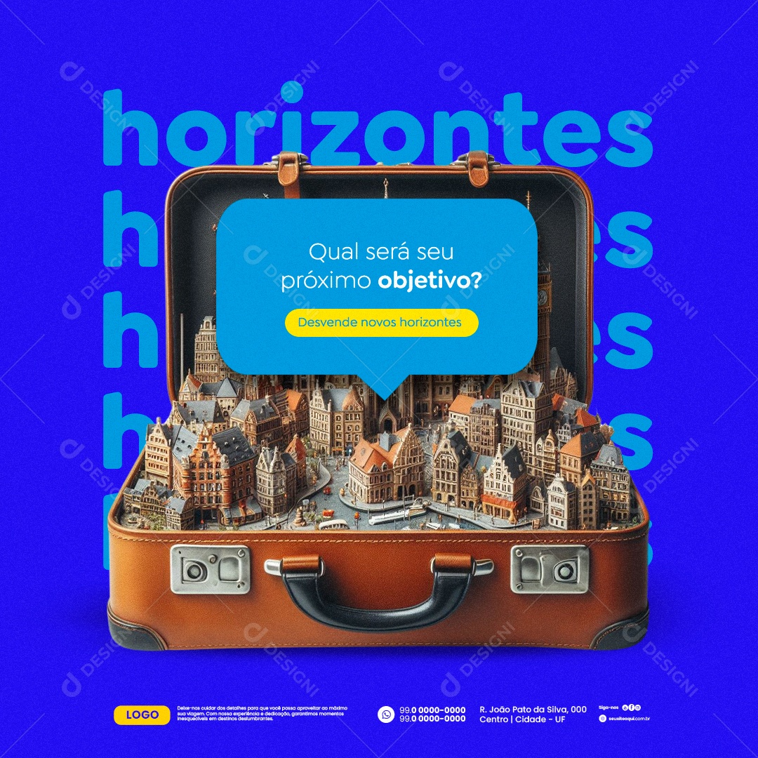 Agência de Viagens Qual Será seu Próximo Objetivo Social Media PSD Editável