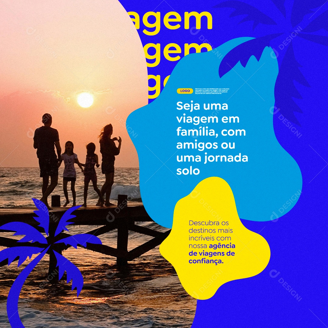 Agência de Viagens Seja uma Viagem em Família Social Media PSD Editável