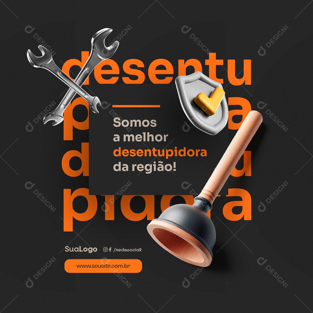Social Media Somos a Melhor Desentupidora da Região PSD Editável