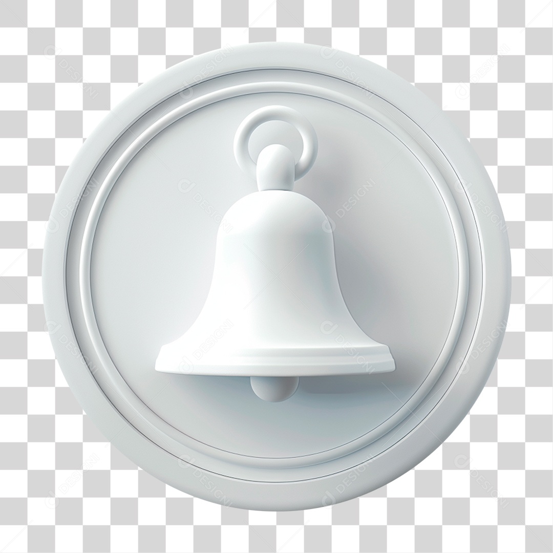 Elemento 3D Sino de Notificação PNG Transparente