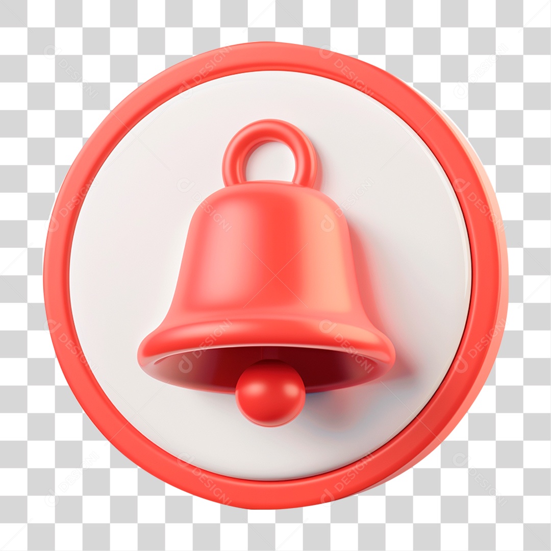 Elemento 3D Sino de Notificação PNG Transparente