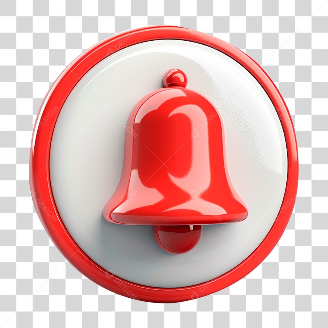 Elemento 3D Sino de Notificação PNG Transparente