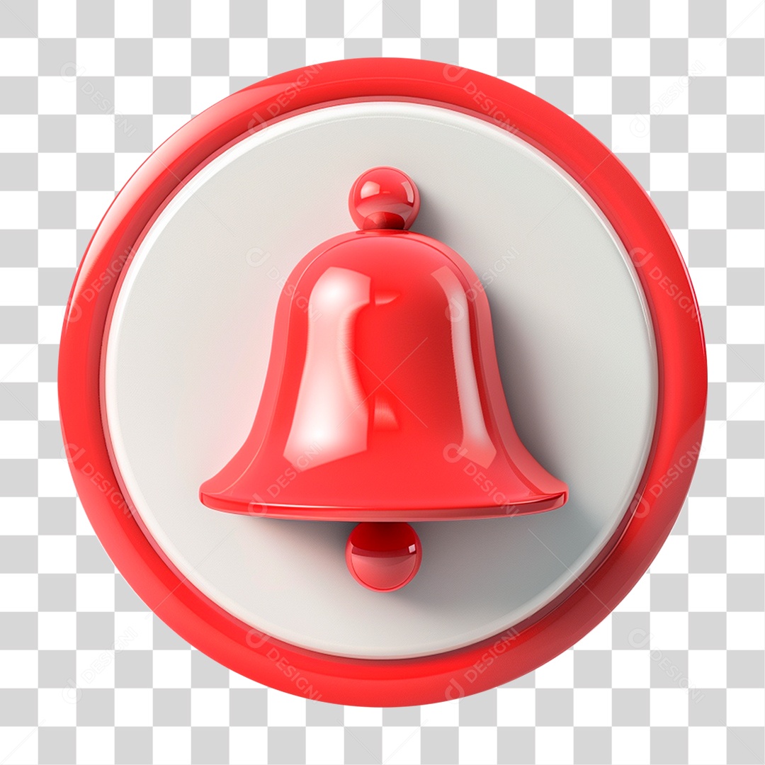 Elemento 3D Sino de Notificação PNG Transparente