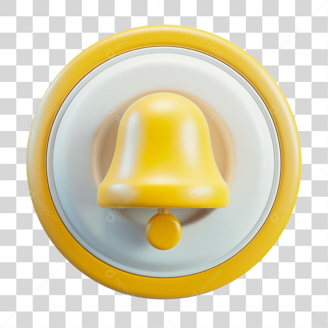 Elemento 3D Sino de Notificação PNG Transparente