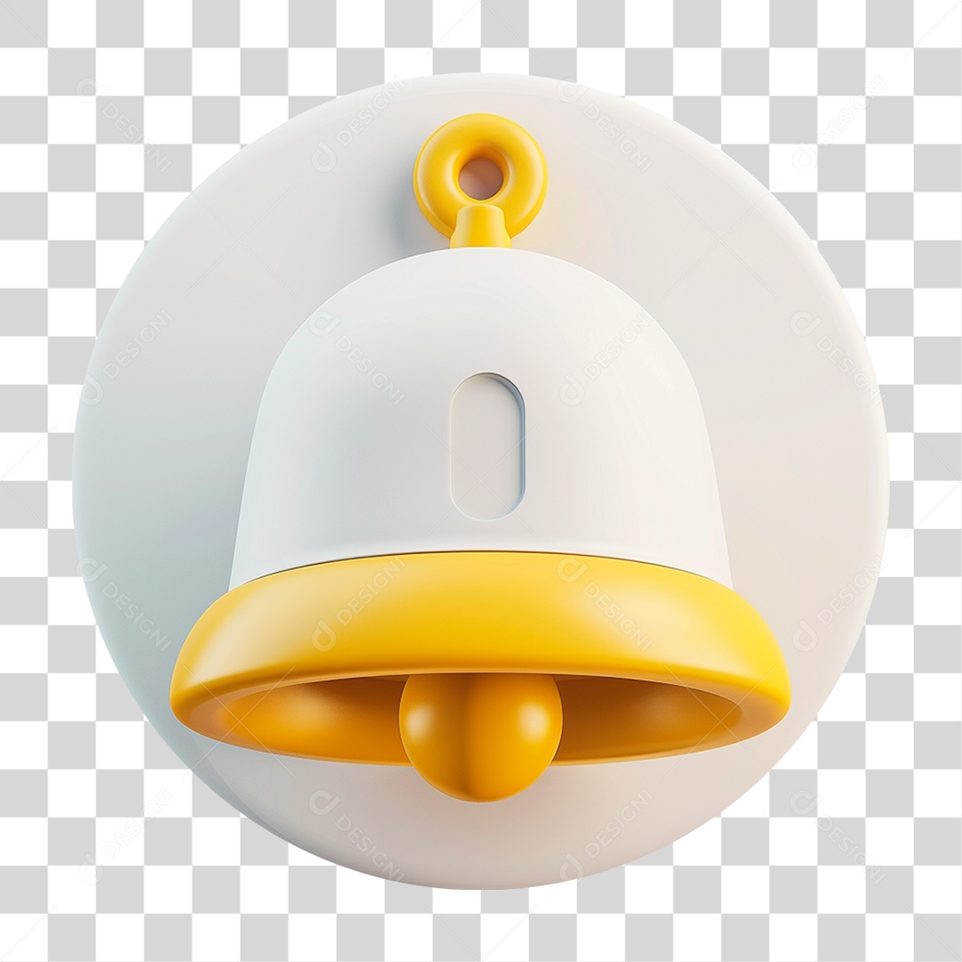 Elemento 3D Sino de Notificação PNG Transparente