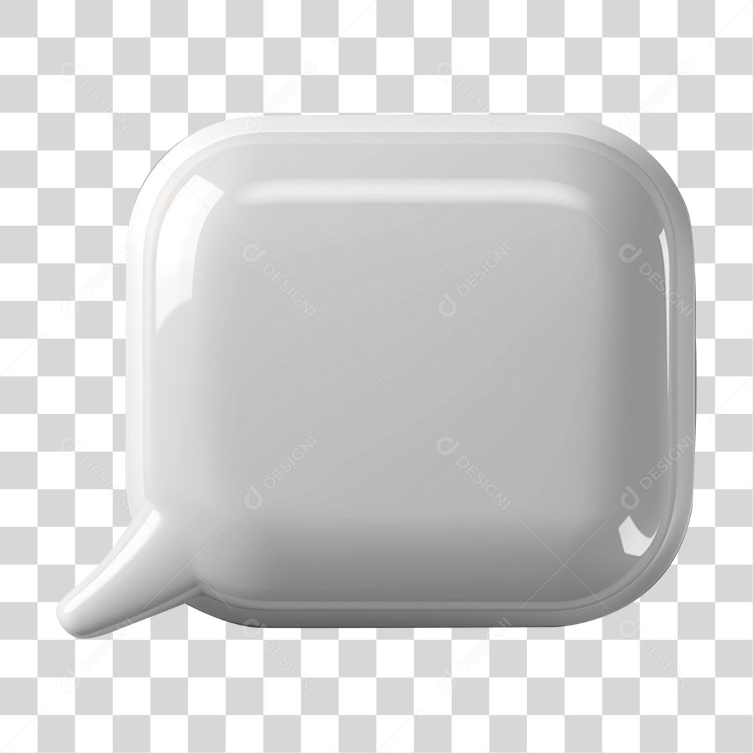 Elemento 3D Caixa de Fala PNG Transparente