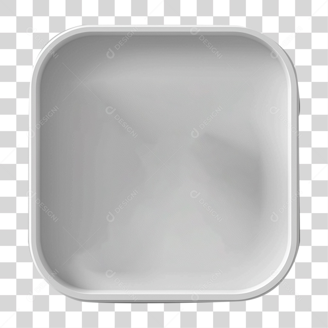 Elemento 3D Quadrado Branco PNG Transparente