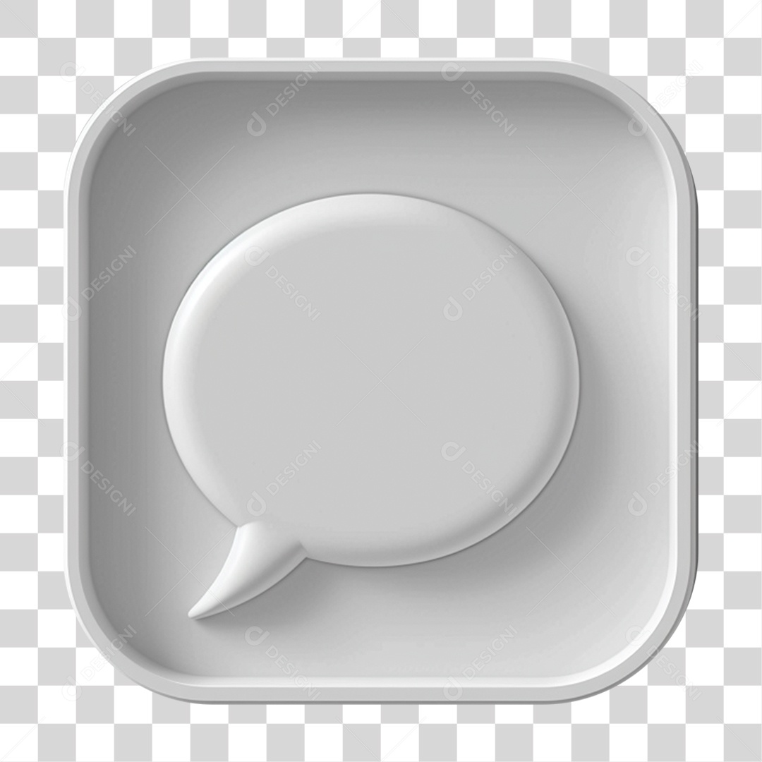 Elemento 3D Caixa de Fala Mensagem PNG Transparente