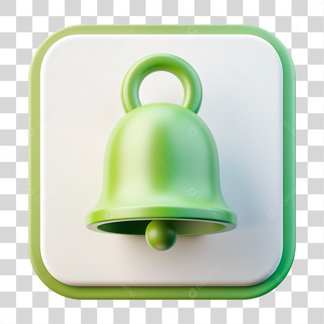 Elemento 3D Sino de Notificação PNG Transparente