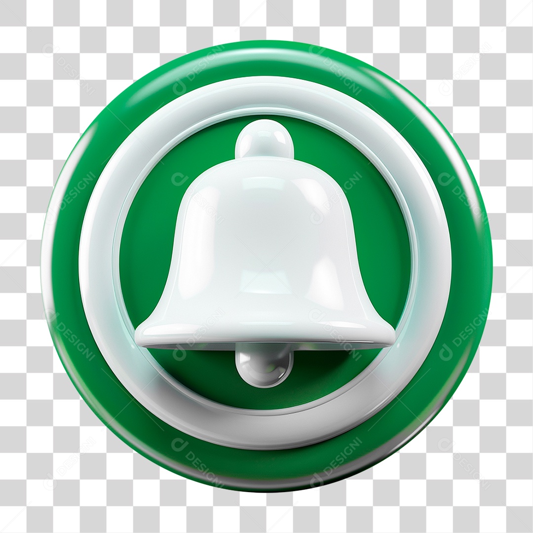 Elemento 3D Sino de Notificação PNG Transparente