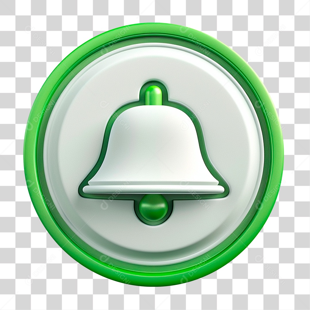 Elemento 3D Sino de Notificação PNG Transparente