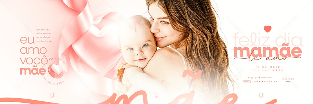 Feliz Carrossel Dia das Mães 12 de Maio Te Amo Social Media PSD Editável